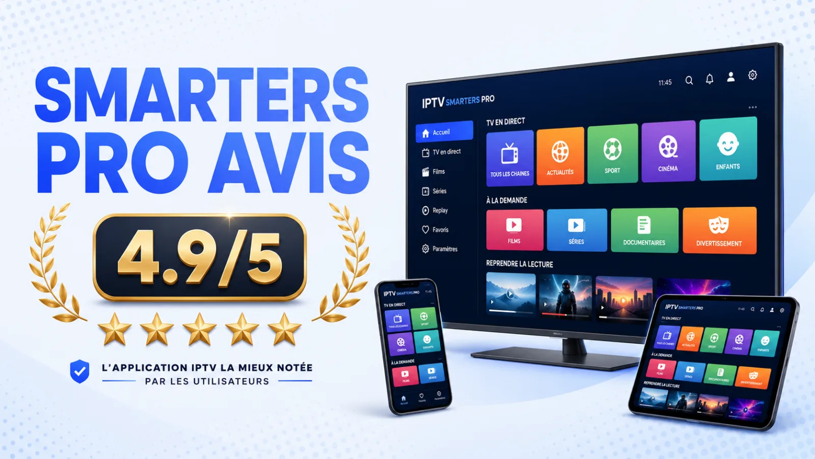 IPTV Smarters Pro avis 2026 - test complet et note 4,9/5