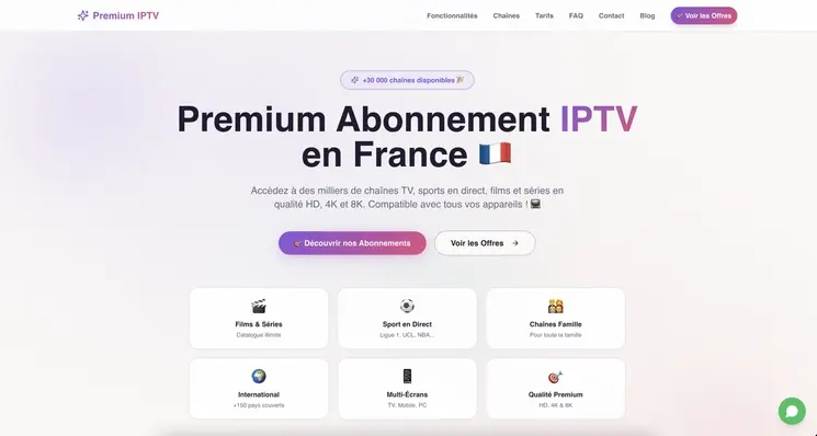 Premium IPTV — abonnement IPTV France multi-écrans