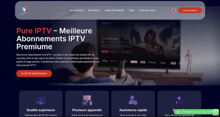 Pure IPTV — abonnements IPTV premium France