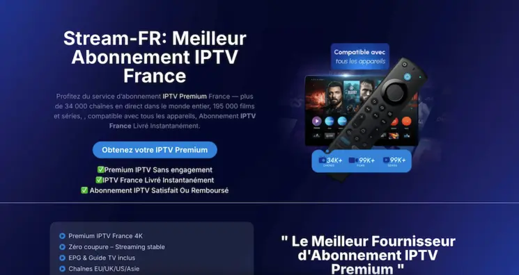 Stream-FR — meilleur abonnement IPTV France