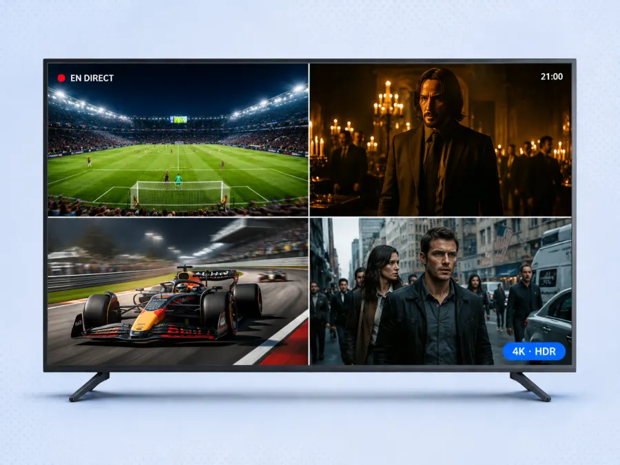 Smarters Pro IPTV — sport, films, séries en direct 4K HDR