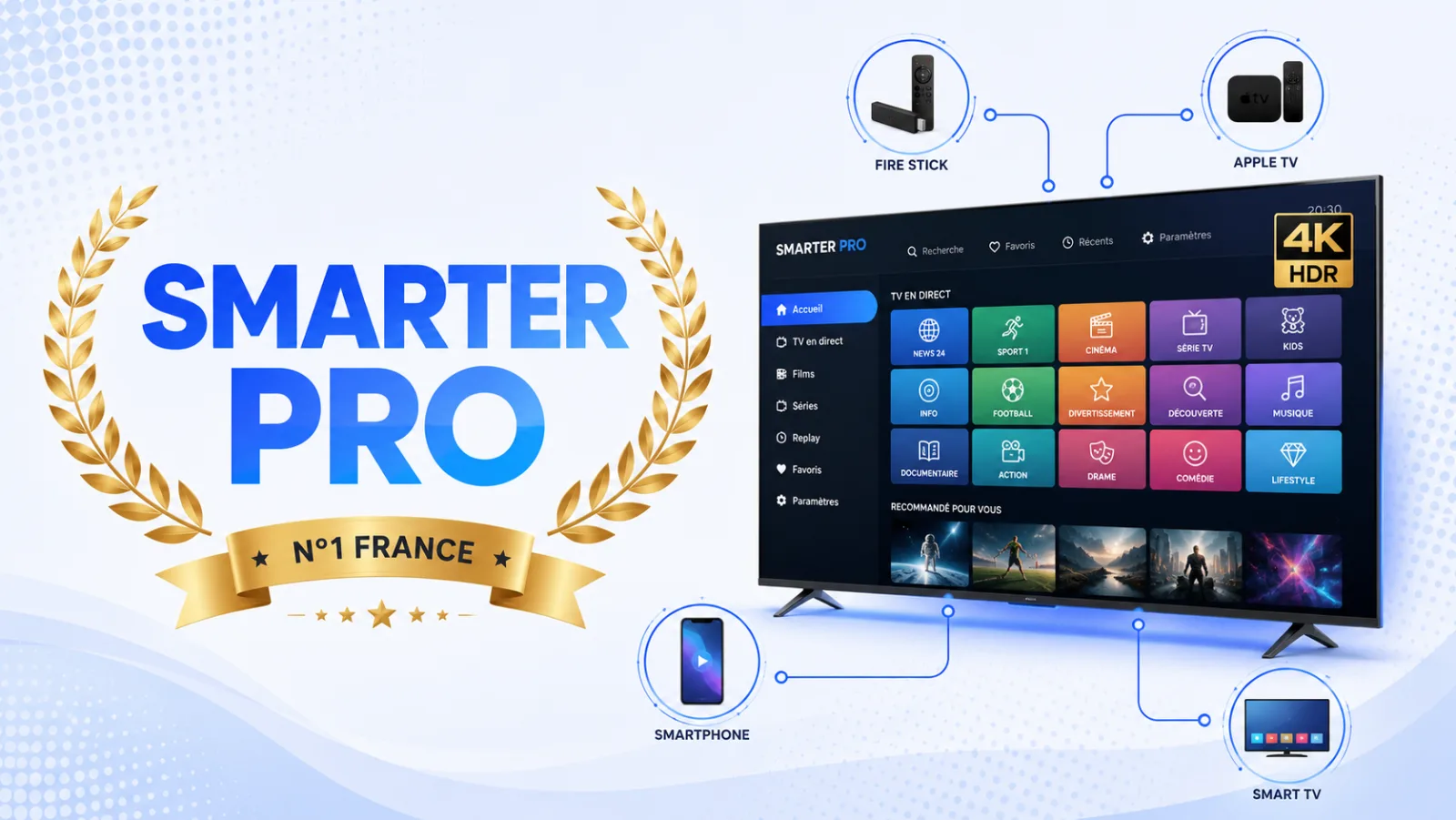Smarter Pro - service IPTV n°1 en France 2026